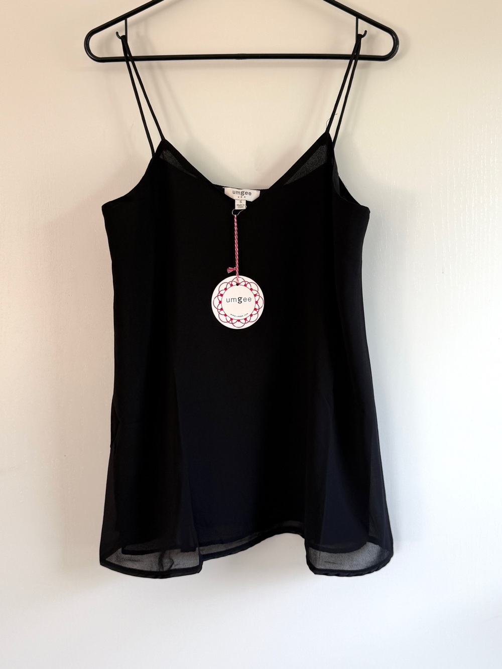 umgee Black Spaghetti Strap Cami Top